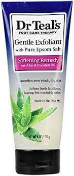 Dr. Teals Softening Remedy Coconut Oil Foot Scrub Gift Set (2 Pack, 6oz ea.) - Essential Coconut Oils & Aloe Vera Replenish and Moisturize Dry, Damaged Skin - Blended with Pure Epsom Salt