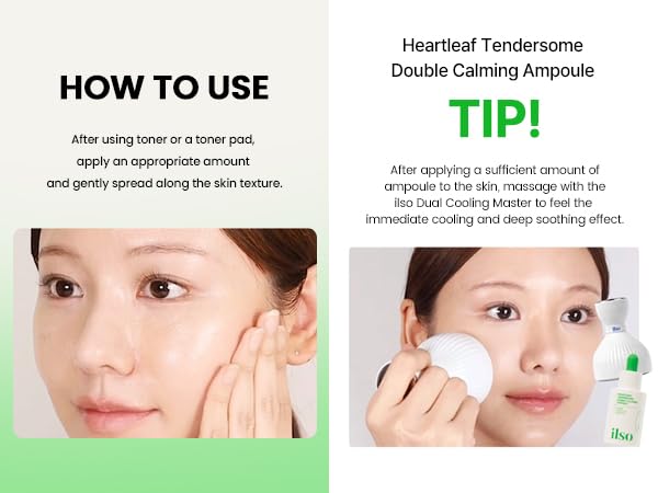 ILSO Heartleaf Tendersome Double Calming Ampoule, Ascorbic Acid, Niacinamide, Soothing serum
