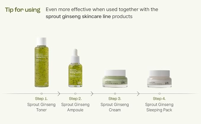 Plentyplant 65.7% Sprout Ginseng | Korean Serum with Melting Sprout Ginseng Leaf | Ginseng Extract Essence with Hyaluronic Acid, Peptides, Niacinamide | Face Serum for relief