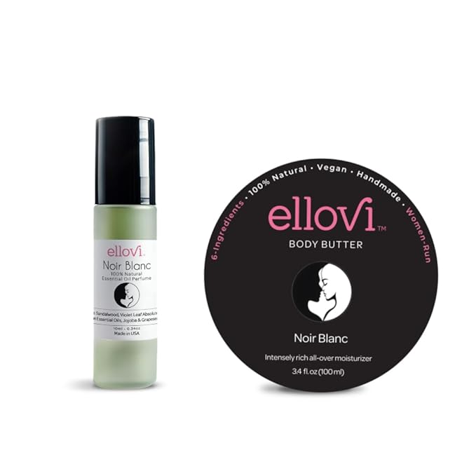 Lux Duo Noir Blanc Bundle | 100% All-Natural Body Butter & Perfume Set | Sandalwood, Bergamot & Violet Leaf | Unisex | Made With Just 6 Vegan Ingredients