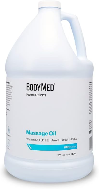 BodyMed Formulations Massage Oil, 1 gal. – Fragrance-Free, All-Natural Lotion for Massage Therapy – Leaping Bunny Certified – with Arnica Extract & Jojoba – Non-Staining, & Paraben Free