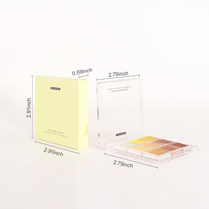 Gold Yellow Brown Smokey Goth Eyeshadow Palette Makeup,Highly Pigmented Natural Powder Eye Shadow Palette Long Lasting Naturing-Looking,Basic Gold Brown Shade for Halloween,Vegan