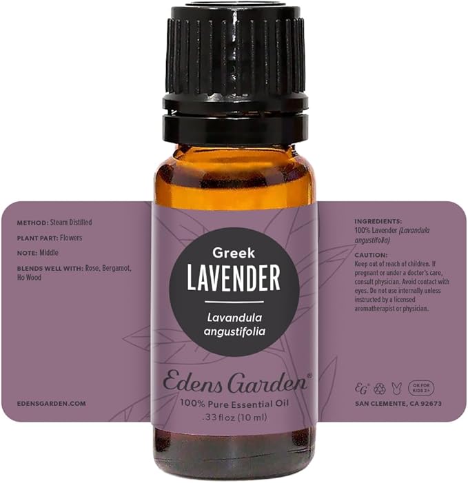 Edens Garden Lavender- Greek Essential Oil- 100% Pure Premium Grade, Undiluted, Natural, Therapeutic, Aromatherapy, The Best for Diffuser, Face, Hair, Kid Safe 10 ml (.33 fl oz)