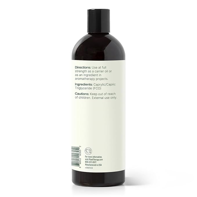 Plant Therapy Fractionated Coconut Oil for Skin, Hair, Body, Face, Diluted Essential Oils, 100% Pure, Natural Moisturizer, Massage & Aromatherapy for Men and Women Liquid Carrier Oil 16 oz