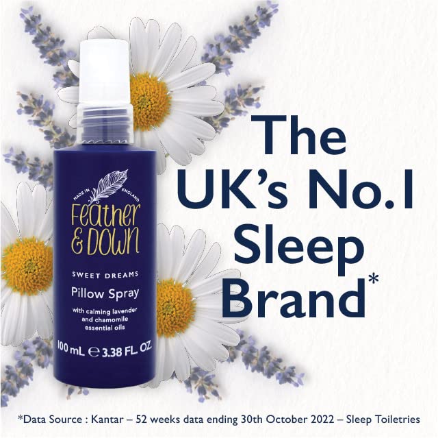 Feather & Down Sweet Dream Sleep Essentials Gift Set: 50ml Pillow Spray, 50ml Melting Shower Cream, 16g All-Purpose Sleep Balm & 50ml Sleep Butter, Vegan & Cruelty Free