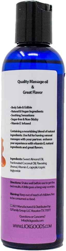 Caramel Flavored Massage Oil for Massage Therapy - Relaxing Muscle Massage for Men and Women with Natural Vitamin e Oil with Aromatherapy Oils for Skin use - Essential moisturizing Body Oils 4 oz