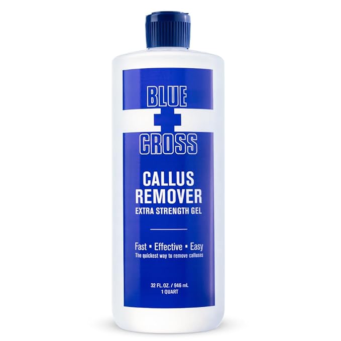 Blue Cross Hydrating, Moisturizing, Strengthening Cuticle Remover Oil with Lanolin + Extra Strength Callus Remover Gel for Heel or Feet, 32 oz each, 2 pack Professional Bundle