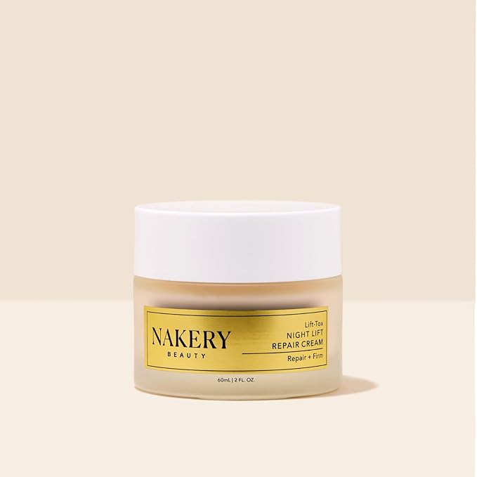 Nakery Lift-Tox Night Cream for Women - Overnight Anti Wrinkle Face Cream for Firmer & Smoother Complexion - Hydrating Night Cream for Women with Crepey Skin - Rich Night Face Cream for Mature Skin