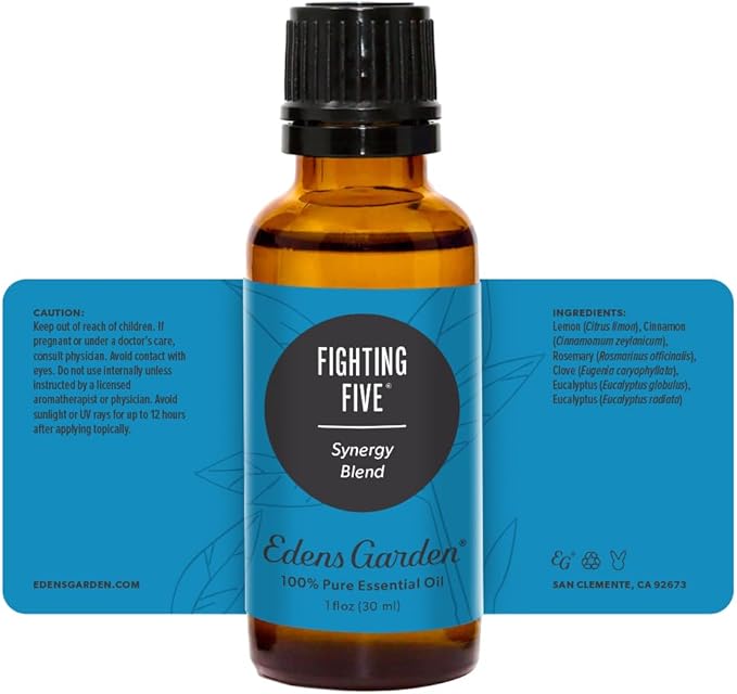Edens Garden Fighting Five Essential Oil Blend- 100% Pure Premium Grade, Undiluted, Natural, Therapeutic, Aromatherapy, The Best for Candle, Laundry, Humidifiers 30 ml (1 fl oz)