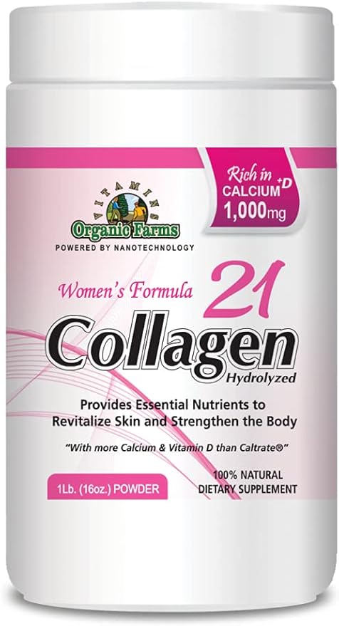 Collagen 21 Hydrolyzed - 1Lb. (16oz.) - Collagen Supplement for Women, Women´s Formula - Strengthens Bones and Skin - 100% Natural Dietary Supplement