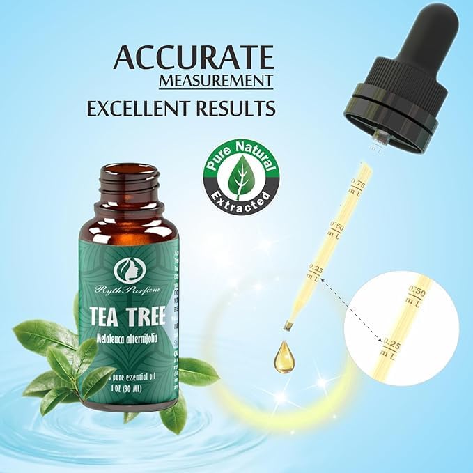 Pure Tea Tree Oil 30ML with šš«ššš®šššš šš²š šš«šØš©š©šš« - Therapeutic Grade for Skin, Hair, Face,Toenails | 100% Natural Melaleuca Tea Tree Essential Oil for Face,Piercings, Scalp