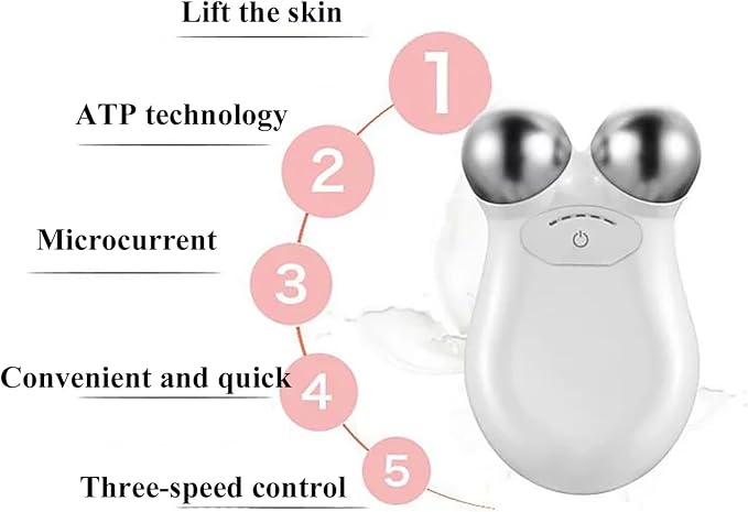Microcurrent Facial Device,Enhances The Ability to Lift The Face and Tighten The Skin,Facial Wrinkle Equipment,White