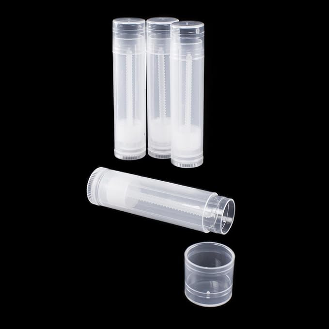 Lip Balm Empty Container Tubes 3/16 Oz (5.5ml) Pack of 12 Natural Translucent Color