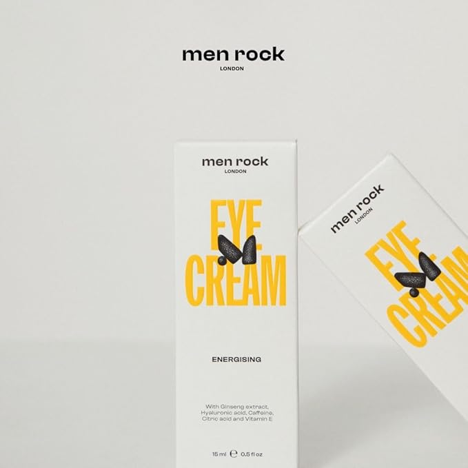 Men Rock Eye Cream - Moisturizing Under Eye Cream for Dark Circles with Ginseng Extract, Vitamin E - Mens Face Care - Mens Skincare Products - 0.5 oz