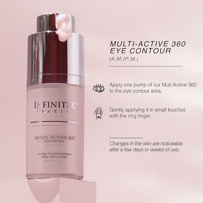 Infinitek Paris Multi-Active Collagen Eye Cream; Retinol Serum Contour - Anti Aging Eye Cream for Wrinkles, Under Eye Treatment for Dark Circles and Under Wrinckle Repair. 0.50 Fl Oz