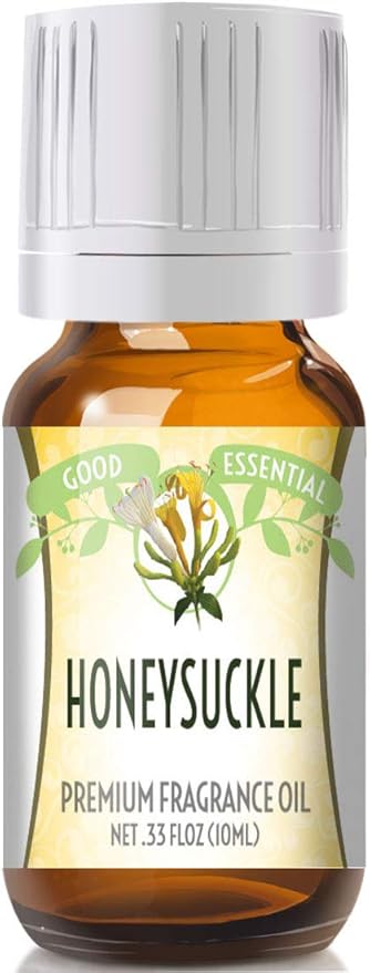 Good Essential Professional Honeysuckle Fragrance Oil 10ml for Diffuser, Candles, Lotions, Perfume 0.33 fl oz - Honeysuckle Aromatherapy Oil for Soap Making