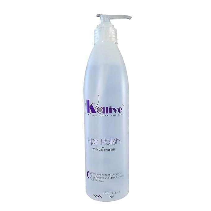 KALIVE Hair Polish with Coconut Oil - Nourishing, Smoothing for Frizzy, Dry, and Damaged Hair - 12 oz, Anti-Frizz Product