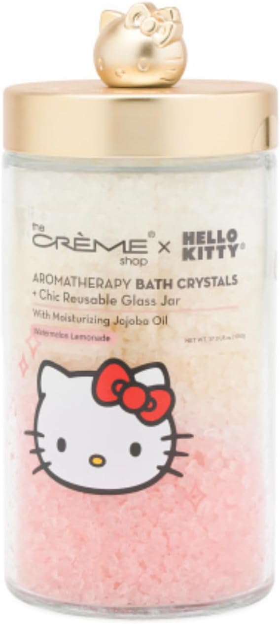 The Creme Shop Hello Kitty armatherapy Bath Crystals+ Chic Reusable Glass jar