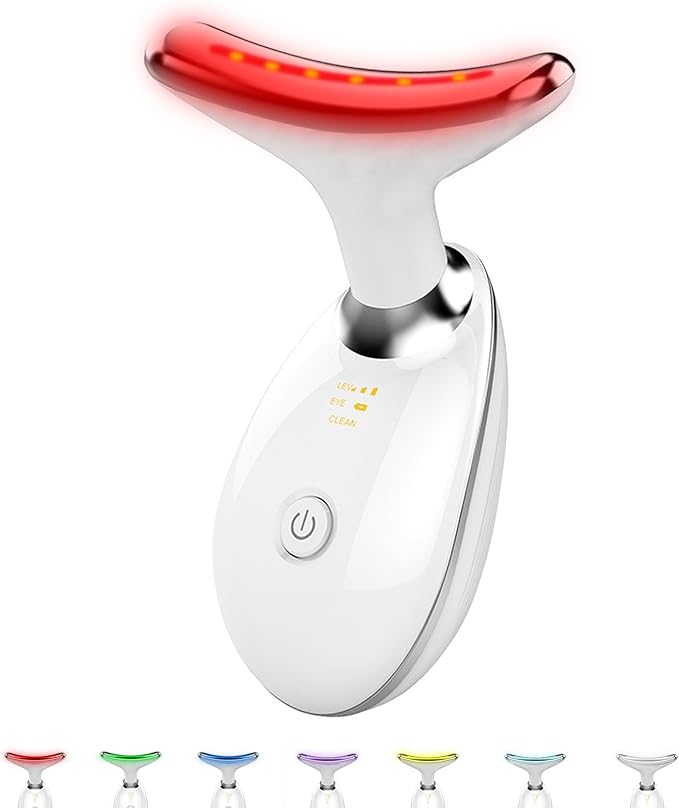 Facial and Neck Massager,7 Color Led light therapy for Face and Neck, Multifunctional Facial Skin Care Tools,Beauty Device for Home Use