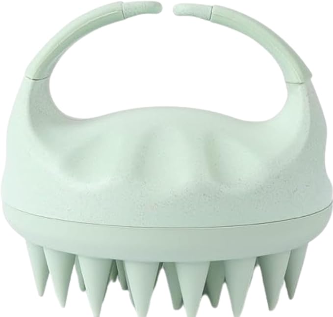 Scalp Massager for Hair Growth with Soft Silicone Britles Exfoliating Scalp for Dandruff and Dry Scalp Wet and Dry Hair Care Brush (Ligth Green)