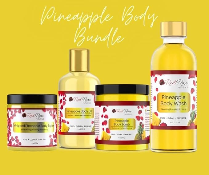 Pineapple Body Oil, 100% Natural, Hydrating & Deep Moisturizing, Bath and Body Oil For Women, Tropical Long Lasting Fragrance, Vegan - 4 oz.