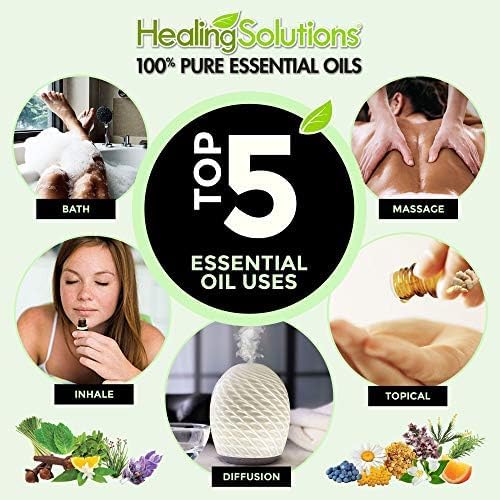 Healing Solutions Organic Peppermint Essential Oil – Pure & Undiluted Peppermint Oil (1 oz / 30ml) - for Hair & Skin