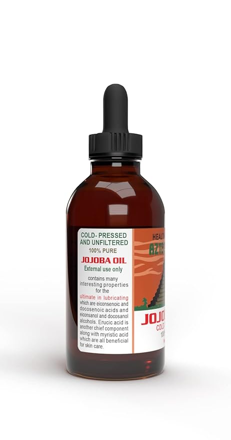 Aztec Secret Jojoba Oil, 4 OZ Deep Hair & Skin Moisturizer - 100% Pure Cold-Pressed and Unfiltered 1 pack