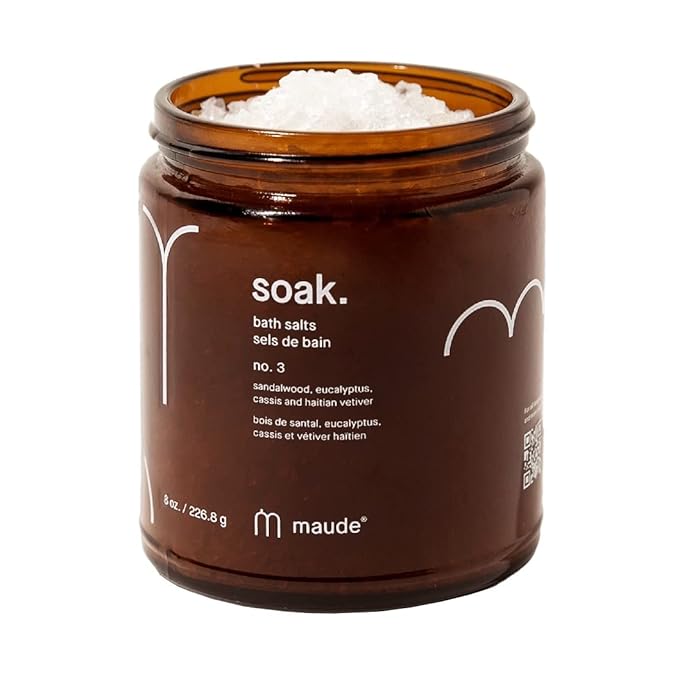 Maude Soak No. 3 - Nourishing Bath Salts - Self Care Gifts for Women + Men - Magnesium Soak with Dead Sea Salt + Potassium Chloride to Soften Skin - Vegan-Friendly + Paraben-Free (8 oz)