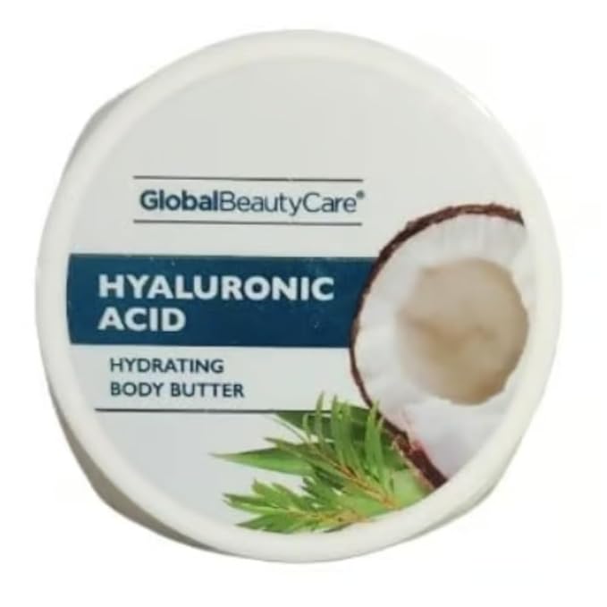 Hyaluronic Acid Hydrating Body Butter β Deep Moisturizing Cream with Coconut & Tea Tree β Nourishing, Fast-Absorbing Skincare for Dry Skin β 5 oz Jar