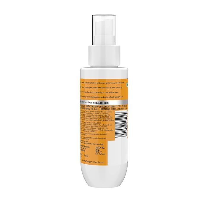 Livon Hair Serum for Men & Women | Frizz-free & shinier hair | Sulphate & Paraben free| For All Hair Types | Lightweight & Non Greasy | For Hair Straightening | 5X Less Hair Breakage | 3.3 Fl.oz.
