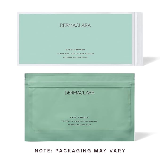 Dermaclara Eye & Mouth Patches - Anti-Wrinkle Silicone Patches for Smile Lines & Under Eye, Overnight Face Pads for Women & Men for Laugh & Frown Lines, Anti Aging, Reusable up to 30 Times - 4 Patches