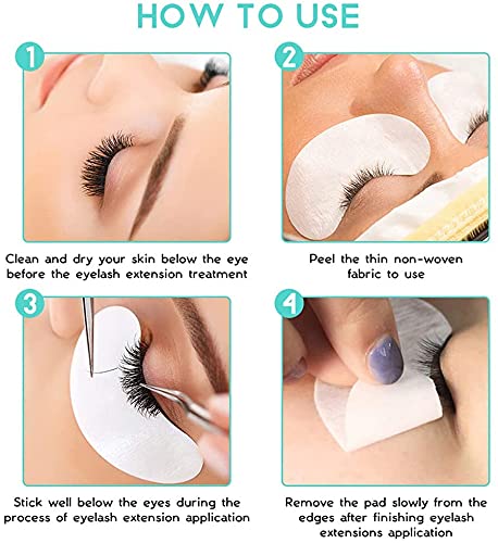 Eyelash Extension Gel Patches Kit Under Eye Gel Pads Eyelash Extension Pads Lint Free False Eyelash Lash Extension Makeup Eye Gel Patches (100Pack)