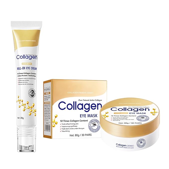 Eye Mask & Cream, Moisturizer Skin, Smoorh (2 PCS, Collagen Eye Mask & Eye Cream)