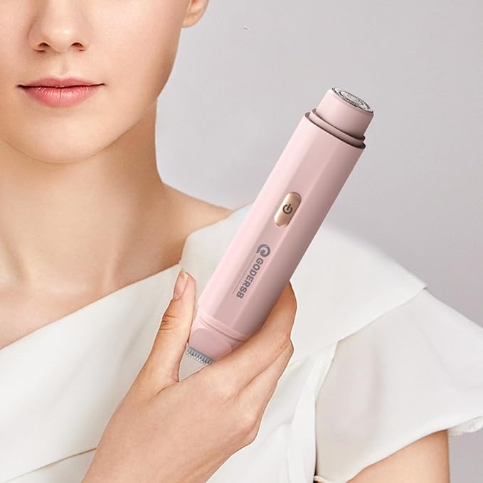 Bikini Shaver Trimmer for Women, Ladies Electric Hair Removal Kit USB Rechargeable Waterproof Facial and Body Epilator Pink