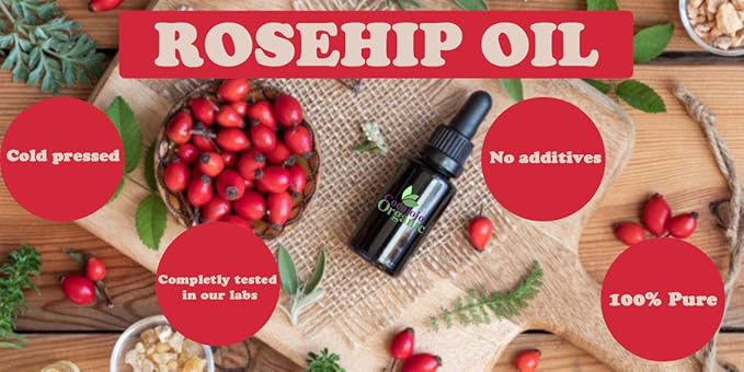 cocojojo Rosehip Oil for Face, Rose Oil for Face, Rose Hip Oil Organic for Face, Organic Rosehip Oil, 100% Pure Unrefined Cold Pressed All Natural for Hair Skin Face Body Nails Jojoba Oil - 8 Oz