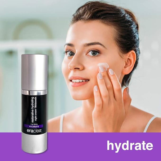 eraclea Hydrating Night Cream +Melatonin, Anti-Aging Night Cream with Hyaluronic Acid, Argireline, Peptides and Squalane. Improves Skin Radiance, Non-Greasy and Reduces Wrinkles (1.0 fl oz)