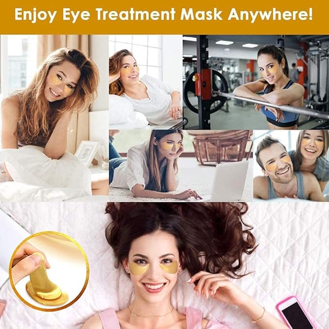 Eye Mask, 60 Pairs Collagen Under Eye Patches, Crystal Eye Gel Pads Treatment for Reducing Dark Circles, Lighten Wrinkles Anti-Aging Moisturizing, Fine Lines Eye Bags Puffiness for Women Men