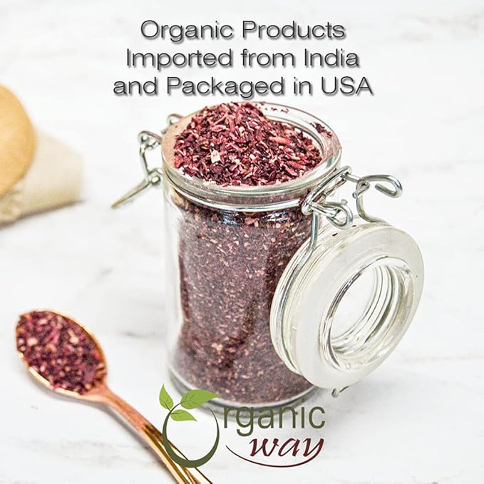 Organic Way Dried Hibiscus Flower Cut & Sifted(Hibiscus rosa-sinensis) | Herbal Tea - Organic & Kosher Certified | Raw, Vegan, Non GMO & Gluten Free | USDA Certified | Origin - India (1/2LBS / 8Oz)