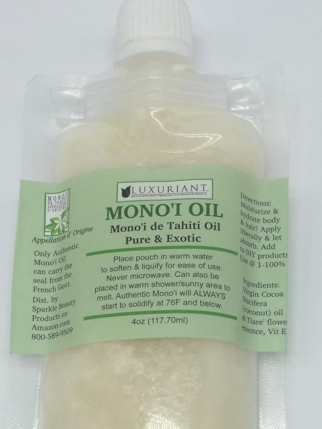 Luxuriant Monoi de Tahiti Oil, Pure & Exotic Body Oil, Natural Moisturizer, All Natural, Concentrated (4 oz)