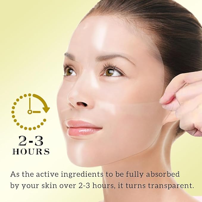 Bio-Collagen Overnight Collagen Face Mask, Deep Collagen Anti-Wrinkle Lifting Glass Glow Face Mask for Moisturizing, Firming, Glowing Skin Care, Bio Collagen Sheet Mask for All Skin Types, 17 Packs