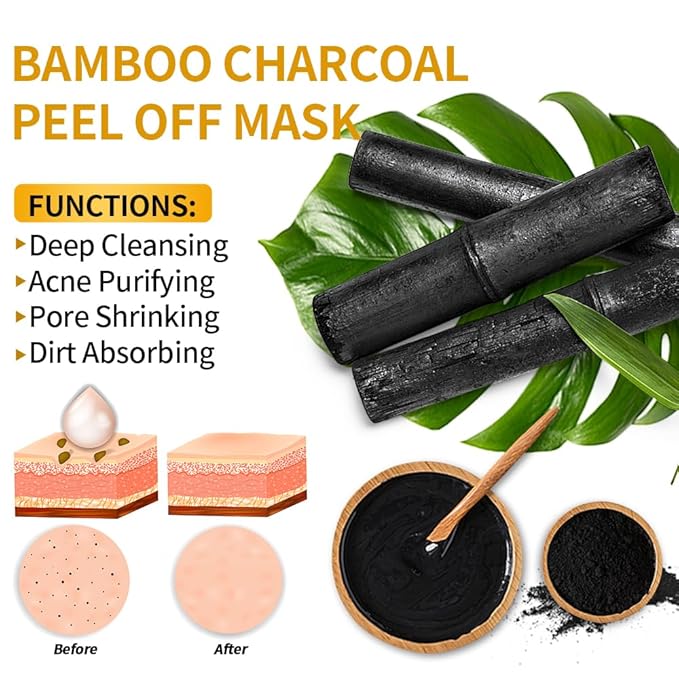 Blackhead Remover Mask, Peel Off Black Mask for Men and Women, Purifying Charcoal Face Mask for Deep Cleansing Blackheads, Dirt, Pores, Excess Oil (3.38 fl. oz)