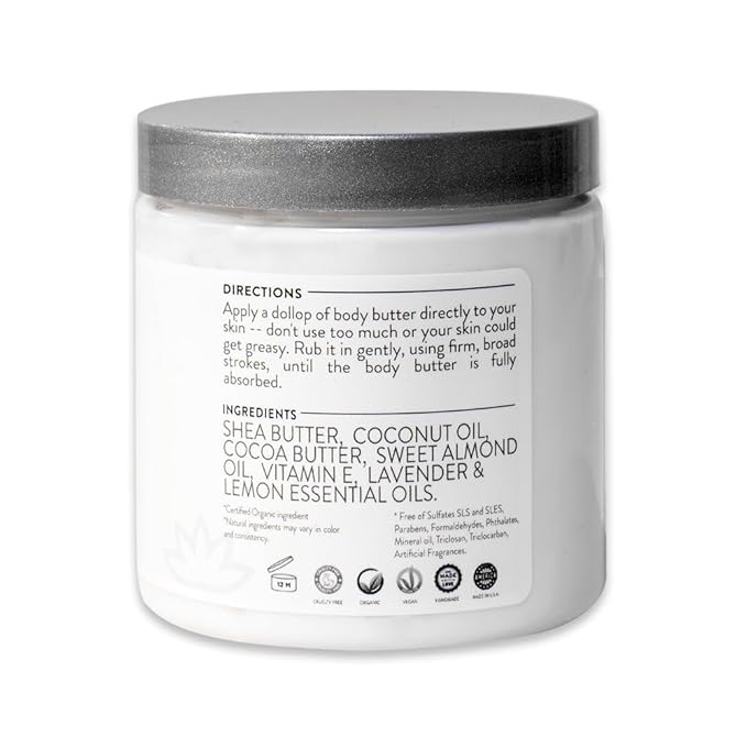 GLIMMER GODDESS Organic Body Butter - 8oz (Vanilla Bean)