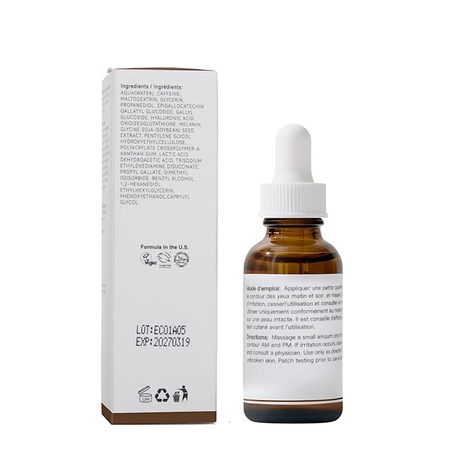 Caffeine Eye Serum With EGCG For Dark Circles and Puffiness, 30ML Anti Aging 5% Caffeine Solution For Puffy Eyes, Fine Lines, Moisturizing Under Eye Serum.
