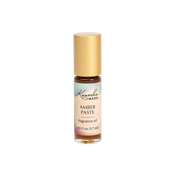 Kuumba Made Amber Paste Fragrance Oil | 0.125 Fl Oz | Notes of Spicy Nutmeg, Pine, & Sweet Honey | Clean, Long-Lasting Scent | Alcohol Free | Roll On Perfume