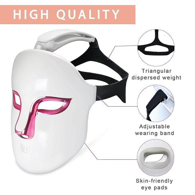 OSITO LED Face Mask Light Therapy, FSA/HSA Eligible, Red and Blue Light Therapy for Face, 4-in-1 Color LED Face Mask for Facial Wrinkle and Acne Reduction