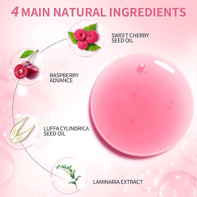 Plumping Lip Oil, Hydrating Gloss Tinted Lip Balm Transparent Lip Care, Big Brush Head Glitter Shine, Long Lasting Nourishing Non-sticky Fresh Texture(2PCS CHERRY)