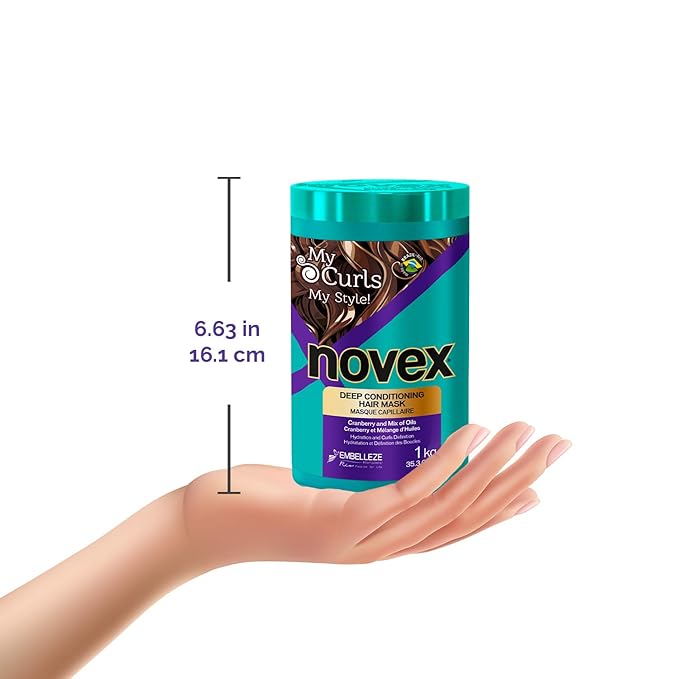 Novex My Curls Deep Conditioning Hair Mask Cream (35.2oz) Moisturizing Treatment Defines Curls, Controls Volume, Reduces Frizz, Adds Softness, for All Curly Hair Types