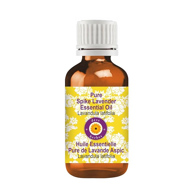 Deve Herbes Pure Spike Lavender Essential Oil (Lavandula latifolia) Steam Distilled 50ml (1.69 oz)