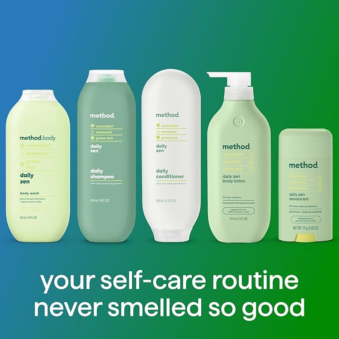 Method Body Lotion, Daily Zen, Cucumber, Seaweed + Green Tea notes, 24 Hours of Moisture, 14 oz