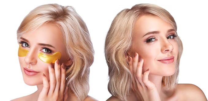 Under Eye Patches for Dark Circles and Puffiness ā 24 Collagen Pairs for Puffy Eyes, Wrinkles & Bags ā Gold Gel Eye Mask Vegan & Cruelty-Free